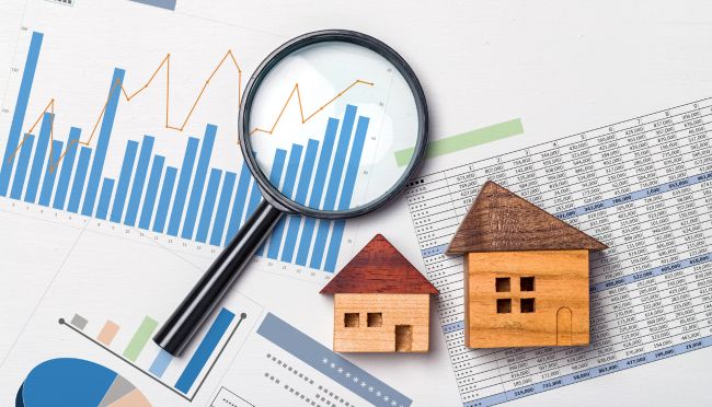 decorative image of houses and charts